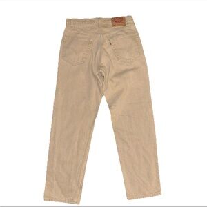 Vintage Levis 550 Jeans Mens 32-30 Khaki Tan Denim Relaxed Fit 90s Made in USA